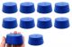 Solid blue ASTM neoprene stoppers: ASTM Size: #12 Bottom 54mm Top 64mm Length 25mm Made from long lasting neoprene rubber, oil resistant, Use up to temps of 250°F / 120°C Pack of 10