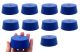 Solid blue ASTM neoprene stoppers: ASTM Size: #13 Bottom 58mm Top 68mm Length 25mm Made from long lasting neoprene rubber, oil resistant, Use up to temps of 250°F / 120°C Pack of 10