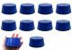 Solid blue ASTM neoprene stoppers: ASTM Size: #14 Bottom 75mm Top 90mm Length 39mm Made from long lasting neoprene rubber, oil resistant, Use up to temps of 250°F / 120°C Pack of 10
