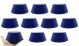 Solid blue ASTM neoprene stoppers: ASTM Size: #16 Bottom 90mm Top 127mm Length 50mm Made from long lasting neoprene rubber, oil resistant, Use up to temps of 250°F / 120°C Pack of 10