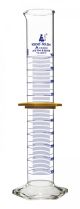 Cylinder Measuring Graduated, cap. 1000ml., class 'A', Hex. base with spout, borosilicate glass, Blue Graduation with plastic guard