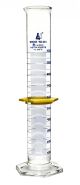 Cylinder Measuring Graduated, cap. 1000ml., class 'B', Hex. base with spout, borosilicate glass, Blue Graduation with plastic guard