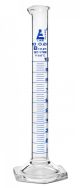 Cylinder Measuring Graduated, cap. 10ml., class 'B', Hex. base with spout, borosilicate glass