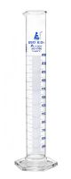 Cylinder Measuring Graduated, cap. 250ml., class 'A', Hex. base with spout, borosilicate glass