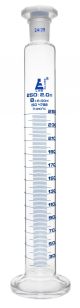 Cylinder Measuring Graduated, cap. 250ml., class 'B', glass round base with spout, complete with interchangeable polypropylene stopper, borosilicate glass