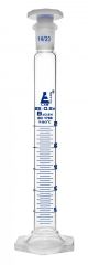 Cylinder Measuring Graduated, cap. 25ml., class 'B', glass hex. base with spout, complete with interchangeable polypropylene stopper, borosilicate glass
