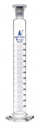 Cylinder Measuring Graduated, cap. 250ml., class 'B', glass hex. base with spout, complete with interchangeable polypropylene stopper, borosilicate glass