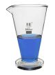 Conical Measures 250ml., borosilicate glass, graduated with glass base and spout
