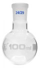 Flask Boiling with joint 100ml, socket size 24/29, round bottom, interchangeable joint, single neck, borosilicate glass