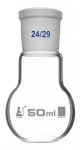 Flask Boiling with joint, flat bottom, short neck, interchangeable joint 50ml, socket size 24/29, borosilicate glass