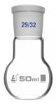 Flask Boiling with joint, flat bottom, short neck, interchangeable joint 50ml, socket size 29/32, borosilicate glass