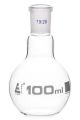 Flask Boiling with joint, flat bottom, short neck, interchangeable joint 100ml, socket size 19/26, borosilicate glass