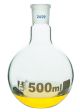 Flask Boiling with joint, flat bottom, short neck, interchangeable joint 500ml, socket size 24/29, borosilicate glass