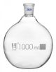 Flask Boiling with joint, flat bottom, short neck, interchangeable joint 1000ml, socket size 24/29, borosilicate glass