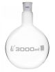Flask Boiling with joint, flat bottom, short neck, interchangeable joint 3000ml, socket size 34/35, borosilicate glass