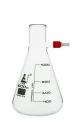 Flask Filtering Boro. Glass, Conical 1000ml with integral plastic screw thread side arm