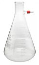 Flask Filtering Boro. Glass, Conical 5000ml with integral plastic screw thread side arm