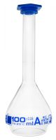 Flask Volumetric w/ Snap Cap class A 100ml Blue graduation