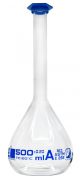 Flask Volumetric w/ Snap Cap class A 500ml Blue graduation