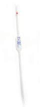Pipette class 'B' 50ml, Borosilicate glass, bulb form, Red
