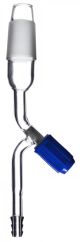 Stopcock, Adapter, Cone/Flexible tubing, Straight connection with Rotaflow key, Cone size 24/29