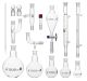 Organic Chemistry Glassware Set with 19/22 Tapered Joints Hard Case with Foam Storage inserts