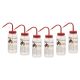Acetone PP Wash Bottle 500ml, Wide Mouth, 4 Color - Pack of 6