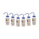 Sodium Hypochlorite (Bleach) PP Wash Bottle 500ml, Wide Mouth, 4 Color - Pack of 6