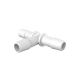 Eldon James Equal T Connector, 3/8in Natural Kynar (PVDF), 100/PK