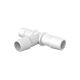 Eldon James Equal T Connector, 1/2in Natural Kynar (PVDF), 25/PK