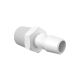 Eldon James Adapter 1/2in NPT Thread x 1/2in Hose Barb, Polypropylene, 100/PK
