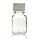 EZBio® 125mL PETG Media Bottles, Sterile, Square Storage Bottles with 38-430mm White Closed VersaCap Closures, 24/PK