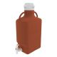 EZgrip® 10L (2.5 Gal) Light Blocking Amber HDPE Space Saving Carboy with Leakproof Spigot, 83mm (83B) VersaCap and 13L Max Capacity, Large Pinched Handles, 1/EA