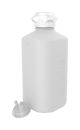 Heavy Duty HDPE Vacuum Bottle, 2L, with 53mm (53B) Tangle Free VersaCap, Two 1/4 Inch Hose Barbs and Sealable Vent Port, Bleach Compatible, 1/EA