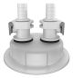 VersaCap 83mm (83B) Cap Adapters, Tangle Free Quick Connect Adapter, Two (2 x) 3/8 Inch Detachable Hose Barbs for 3/8 Inch ID Tubing, for use with VersaCap 83mm Open Cap, 1/EA