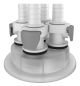 VersaCap 83mm (83B) Cap Adapter, Tangle Free Quick Connect Adapter, Four (4 X) 3/8 Inch Detachable Hose Barbs for 1/4 Inch ID Tubing, for use with VersaCap 83mm Open Cap, 1/EA