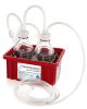 Vactrap™ Rhino™, 1L+1L, Rhino Coated Glass Bottle, Red Bin, GL45 Cap, 1/4in ID Tubing