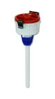 EZwaste® 4in Safety Funnel, HDPE, Red Lid, VersaCap 38-430mm, 1/EA
