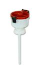 EZwaste® 4in Safety Funnel, HDPE, Red Lid, VersaCap S-70, 1/EA