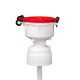 EZwaste® 4in Safety Funnel, HDPE, Red Lid, VersaCap 80mm, 1/EA