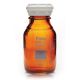 PUREGRIP® Rhino Safety Coated Glass Bottles, Amber, 250mL, with GL45 VersaCap