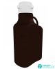 EZBio® 5L (1 Gal) Gamma Sterilized Double Bagged Autoclavable Light Blocking Dark Amber Polypropylene (PP) Space Saving Carboy with 83mm (83B) VersaCap® and 6.9L Max Capacity, Large Pinched Handles, 1/EA