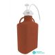 EZBio® Single Use Carboy Assembly, 10L (2.5 Gal) Gamma Sterilized Light Blocking Amber HDPE Carboy for Aseptic Transfer and Sterile Storage with VersaCap 83B (83mm), Vent and Dip Tube, 1/EA