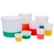 Container, Multi-Purpose, PE, Economy Style, 8oz , 240mL, Short Style, Separate Snap Lid, Natural