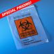Bag, Biohazard Specimen Transport, 6in. x 9in., Ziplock with Document Pouch, 100/Pack, 10 Packs/Unit