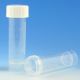 Transport Tube, 5mL, with Attached White Screw Cap, PP, Conical Bottom, Self-Standing, Molded Graduations