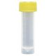 Transport Tube, 5mL, with Separate Yellow Screw Cap, PP, Conical Bottom, Self-Standing, Molded Graduations