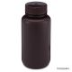 Bottle, Wide Mouth Round, Amber HDPE with Amber PP Closure, 250mL, 12/Pack