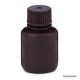 Bottle, Narrow Mouth Boston Round, Amber HDPE with Amber PP Closure, 30mL, 12/Pack