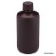 Bottle, Narrow Mouth Boston Round, Amber HDPE with Amber PP Closure, 250mL, 12/Pack, 48/Case